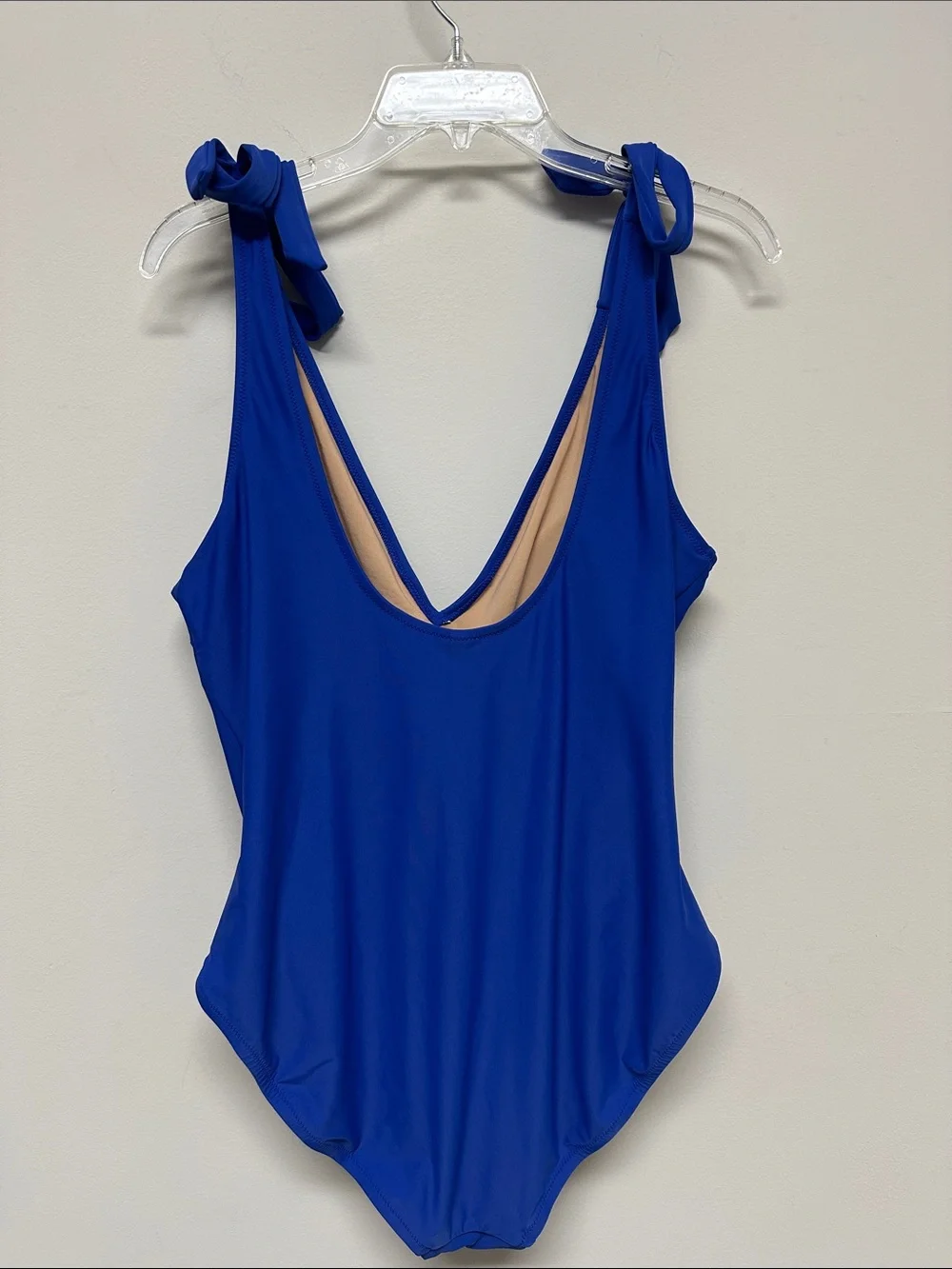 J. Crew Royal Blue Tie-Shoulder One-Piece Lined Swimsuit size XL